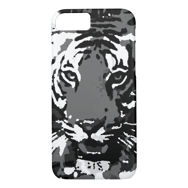 Black White Pop Art Tiger iPhone 7 Fodral Case-Mate iPhone Skal (Baksida)