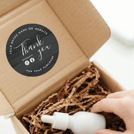 Black White Push Tack Social Media Runt Klistermärke