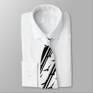 Black White Rand Birds Silhouette Mönster Slips