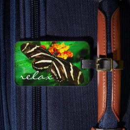 Black White Rand Butterfly Photo Luft-skript Bagagebricka