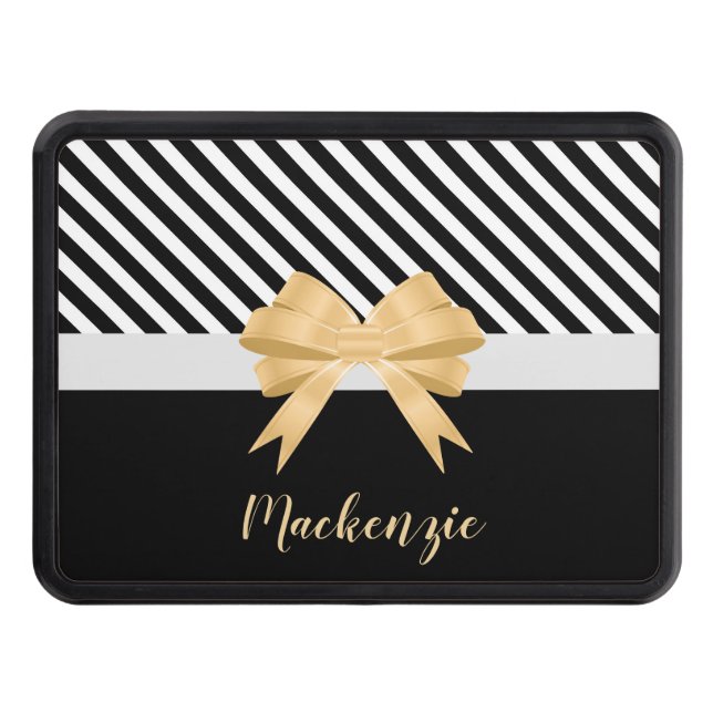 Black White Rand Goldem Bow Dragkroksskydd (Framsidan)