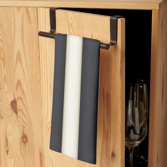 Black & White Rand Gothic Victorian Fantasy Kökshandduk (Thirds Fold)