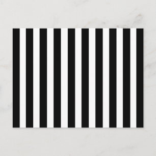Black White Rand Lodrät Stripe Mönster Retro Vykort