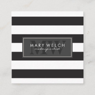 Black White Rand Monogram (avtalat kort) Tidsbeställning Kort