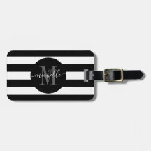 Black White Rand Monogram Girly-skript Circle