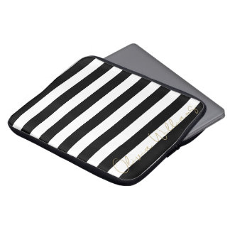 Black White rand Mönster Laptop Fodral