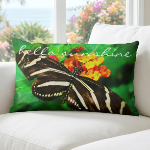 Black White Rand Zebra Butterfly Hej Sunshine Lumbarkudde
