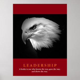 Black White Red American Eagle Leaeness Poster