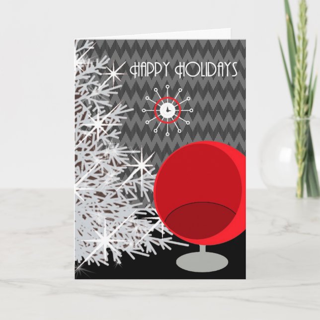 Black White Red Art-julkort Helgkort (Framsida)