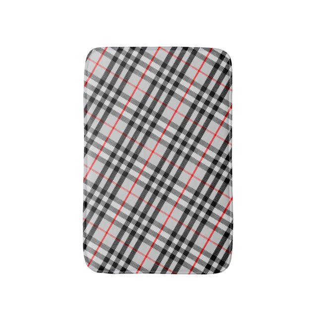 Black White Red Gingham | Klassiskt kontrollerad s Badrumsmatta (Framsidan (Vertikal))