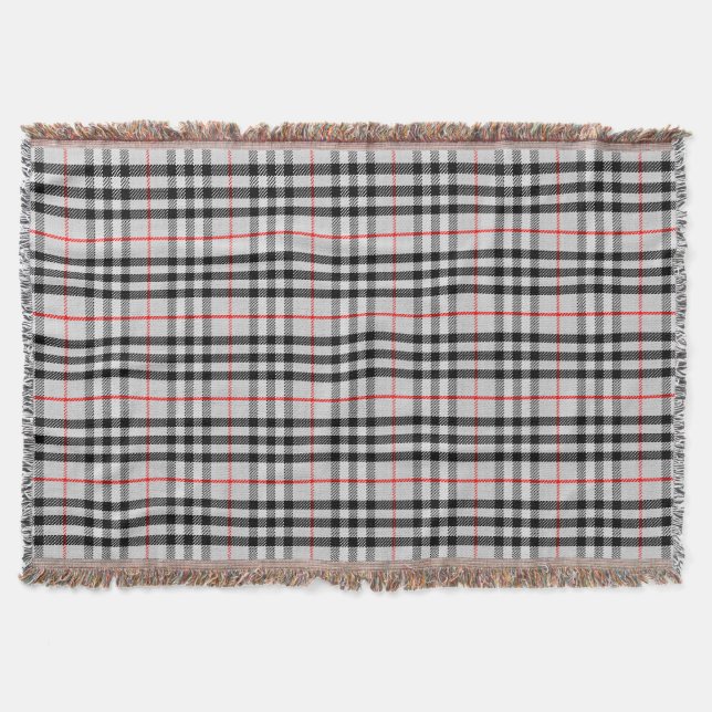 Black White Red Gingham | Klassiskt kontrollerad s Filt (Framsidan)