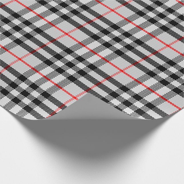 Black White Red Gingham | Klassiskt kontrollerad s Presentpapper (Hörn)