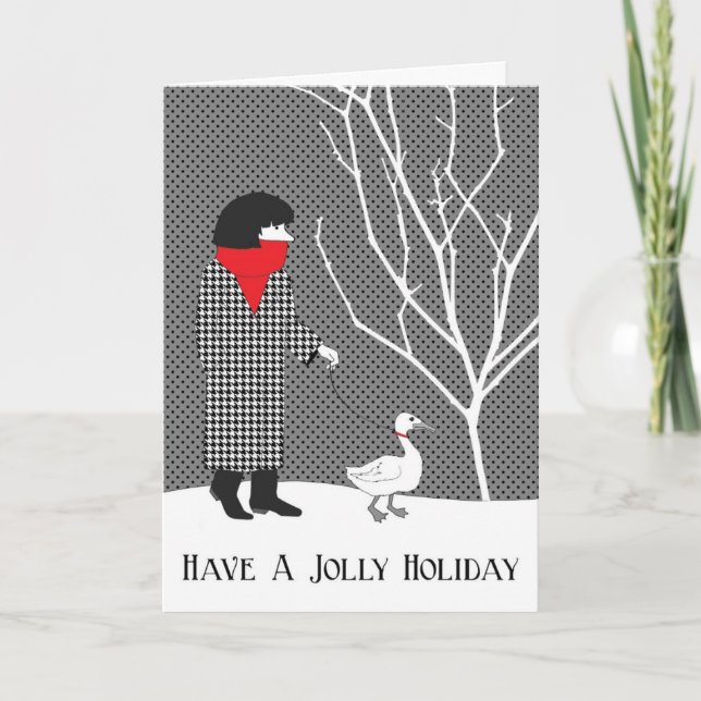 Black White Red jul Anka Card Helgkort (Framsida)
