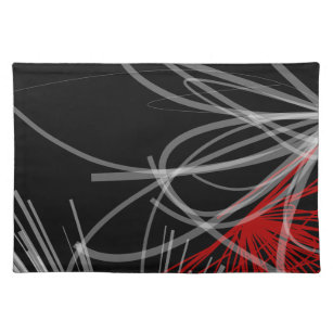 Black White & Red Modern Abstrakt Rosett band Bordstablett