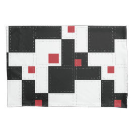 Black White Red Modern Vintage Patchwork