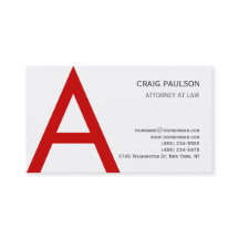 Black White Red Monogram Attorney Affärskort