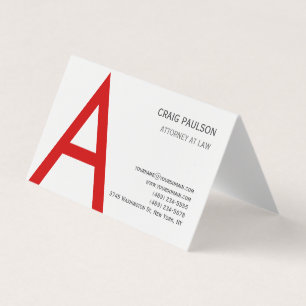 Black White Red Monogram Första Brev Attorney Atto Visitkort