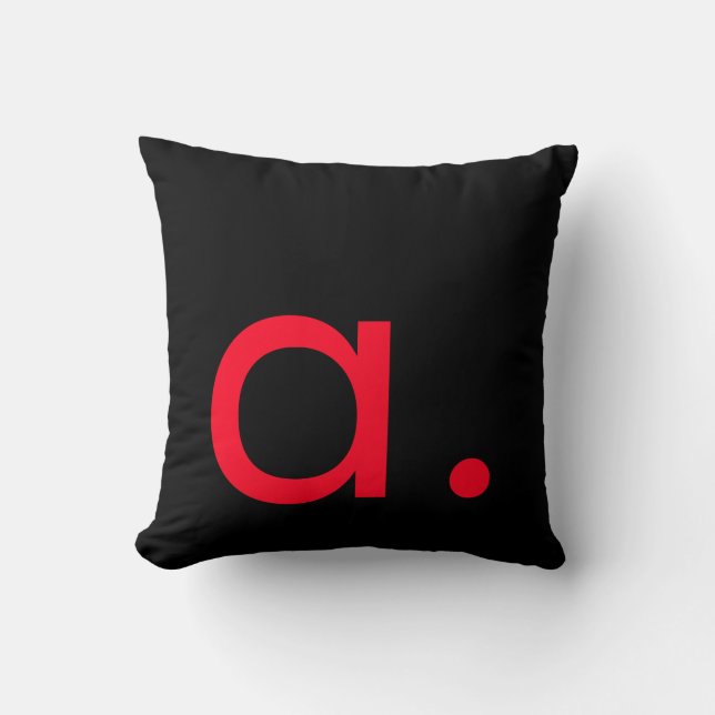 Black White Red Monogram Initial Brev Modern Kudde (Framsida)