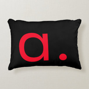 Black White Red Monogram Initial Brev Modern Prydnadskudde