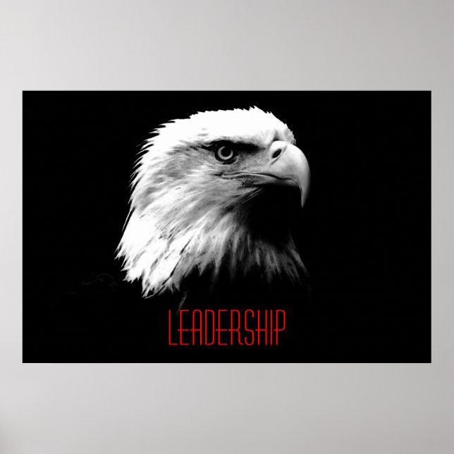 Black White Red Motivation Leaagement Eagle Poster (Framsidan)