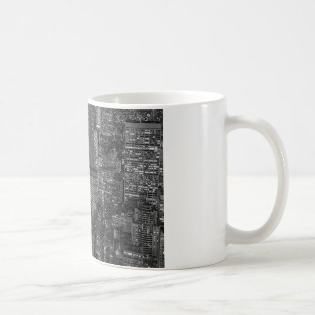 Black White Red New York City Skyline Kaffemugg (Höger)