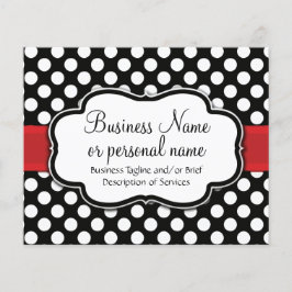 Black White Red Polka Dot Retro Cute Consultant Flygblad