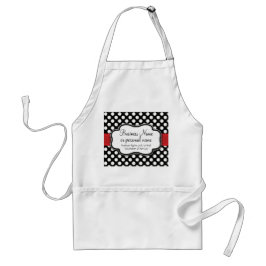 Black White Red Polka Dot Retro Cute Consultant Förkläde
