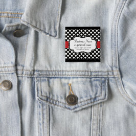Black White Red Polka Dot Retro Cute Consultant Knapp