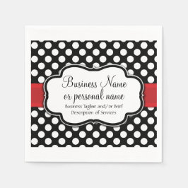 Black White Red Polka Dot Retro Cute Consultant Pappersservett