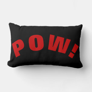 Black White Red Pow! Vintage för återställande av Lumbarkudde