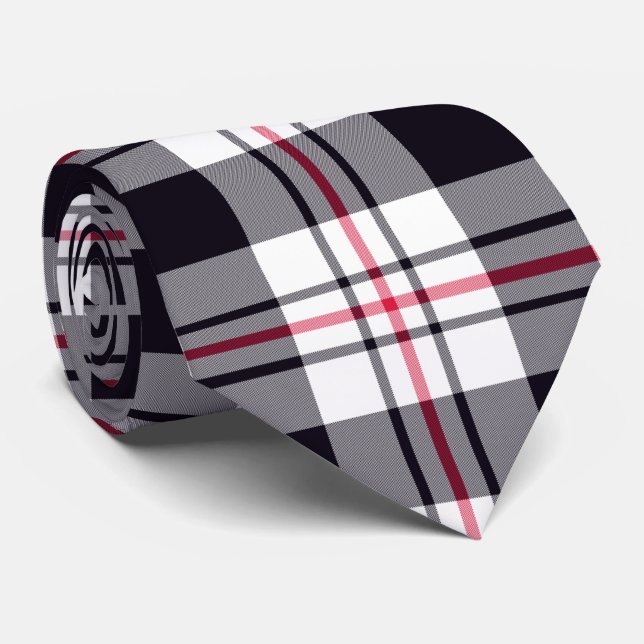 Black White Red Tartan Mönster Slips (Rullad)