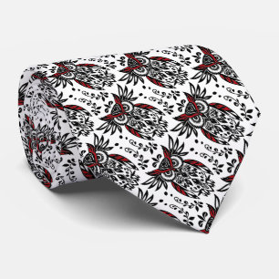 Black White Red Uggla Bird Nature Wildlife Art Slips