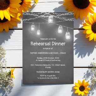 Black White Rehearsal Dinner Chalkboard Inbjudningar