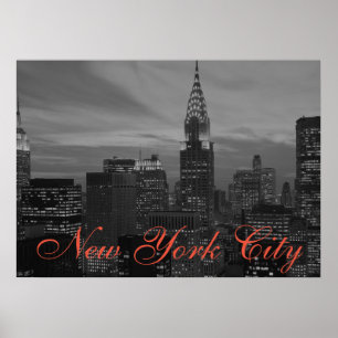 Black & White Retro Pop Art New York City Poster