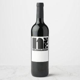 Black White Retro Typography Nyårsafton Party Vinflaska Etikett