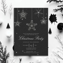 Black White Rhinestone Snowflake Glitter jul