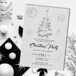 Black White Rhinestone Winter Wonderland jul Inbjudningar