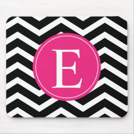 Black White Rosa Chevron Anpassningsbar Musmatta