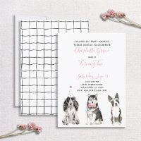 Black White Rosa Hund Girl Girl's 2nd Birthday Par