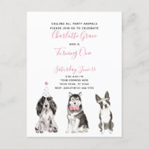 Black White Rosa Script Girl Girl's 1st Birthday P