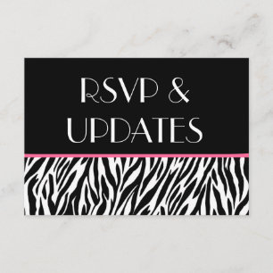 Black White Rosa Zebra OSA- och informationskort p OSA Kort