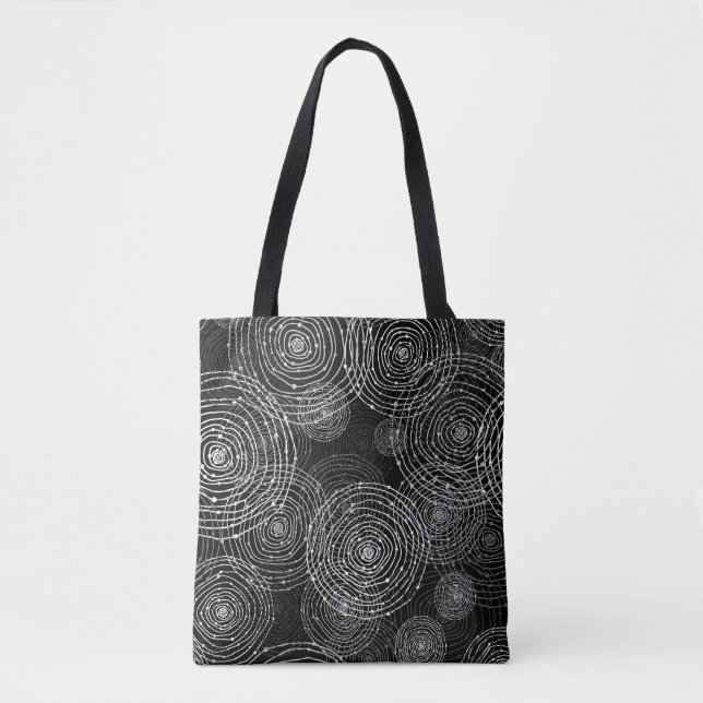 Black White: Round Shapes Seamless. Tygkasse (Framsida)