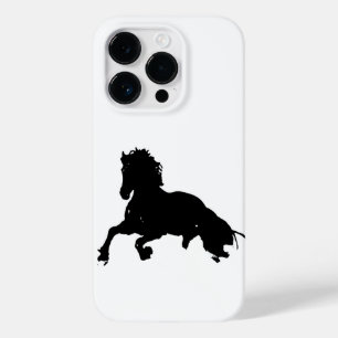 Black White Running Horse Silhouette