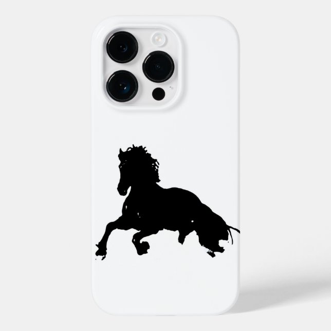 Black White Running Horse Silhouette (Baksida)