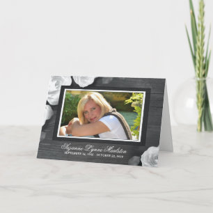 Black White Rustic Ro Photo Sympathy Tack Kort