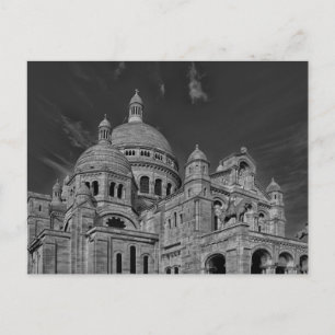 Black White Sacre Coeur Paris Europe Travel Vykort