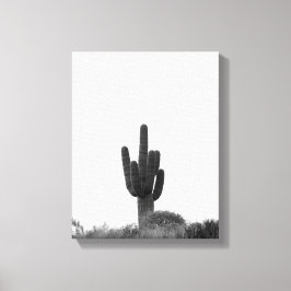 Black & White Saguaro Cactus ovanpå Backe 11 x 14 Canvastryck