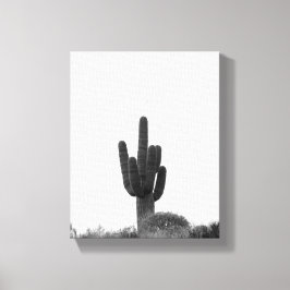 Black & White Saguaro Cactus ovanpå Backe 8 x 10 Canvastryck