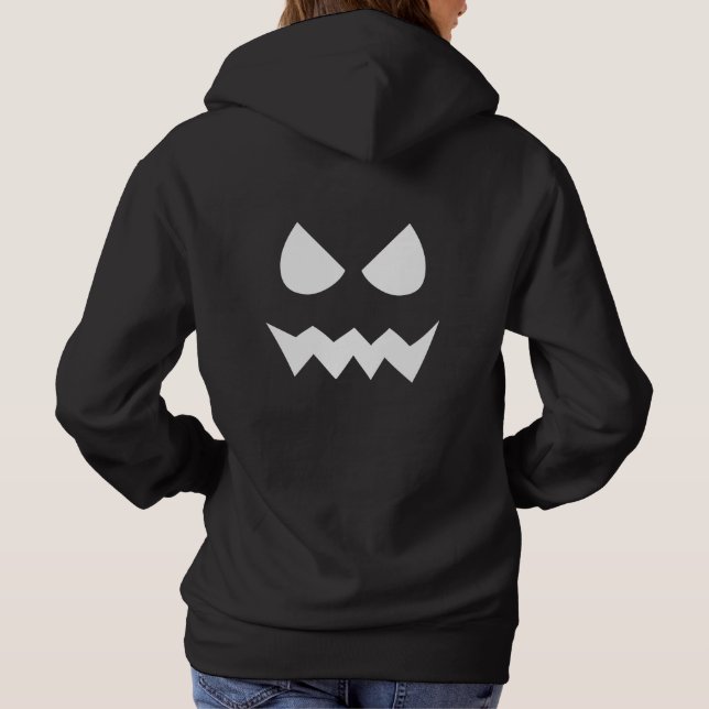 Black & White Scary Halloween Ghost Ansikte T-Shir T Shirt (Baksida)