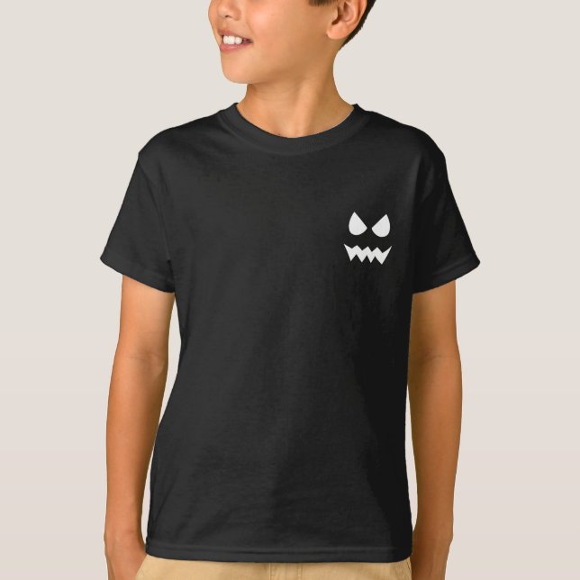 Black & White Scary Halloween Ghost Ansikte T-Shir T Shirt (Framsida)